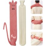 Bouillotte peluche, bouillotte eau chaude longue, 2 litres 72x12 cm bouillotte en caoutchouc avec couvercle, ...