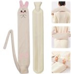 Bouillotte peluche, bouillotte eau chaude longue, 2 litres 72x12 cm bouillotte en caoutchouc avec couvercle, ...