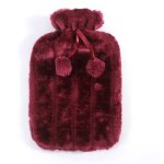 Bouillotte à pompons de grande capacité en fausse fourrure de lapin - bouillotte en fausse fourrure de ... Bouillotte à pompons de grande capacité en fausse fourrure de lapin - bouillotte en fausse fourrure de ...