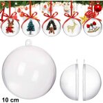 Boule acrylique, transparente, 10 cm, boule, pendentif, pliable pour nol, 1 pice.
