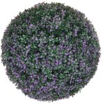D�coshop26 - boule de buis artificiel en topiaire plante d�corative pour ext�rieur diam�tre 55 cm violet ...