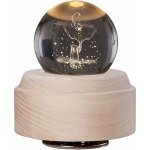 Boule � neige musicale de no�l avec paillettes rotatives, boule de cristal de renne rudolph avec support ...