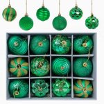 Boules de nol, 12 pices boules d'arbre de nol boules de nol, dcorations d'arbre de nol mat et brillant ...