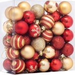 Boule de noel, 50 pcs decoration noel sapin boules de no�l avec boule de noel rouge et or, decoration ...