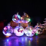 Boules de no�l brillantes avec pendentifs lumineux led, boule rechargeable, boule suspendue pour arbre ...