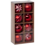 Déco de sapin lot de 8 boules de noël d 8 cm - rouge et blanc - feeric christmas Déco de sapin lot de 8 boules de noël d 8 cm - rouge et blanc - feeric christmas