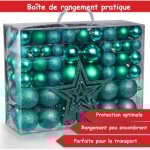 Boules de no�l d�corations de sapin coffret de 128 pi�ces inclus �toile de sapin - 5 cartes vert