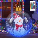 Boule de no�l g�ante lumineuse de 60 cm, bonhomme de neige de dessin anim� avec lumi�re led en pvc, boule ...