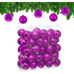 Boule de nol, lot pratique de 50, plastique robuste, pour dcorer le sapin, diamtre : 6 cm, violette ...