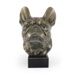 Bouledogue français - buste de chien, grande statuette, tête de chien sur socle en pierre, décoration ... Bouledogue français - buste de chien, grande statuette, tête de chien sur socle en pierre, décoration ...