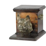 Bouledogue franais i - une urne pour les cendres de chien avec une statuette, une urne lgante pour ...