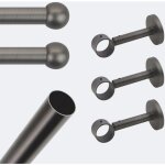 Boulet - kit de tringle � rideaux carbone 250cm diam. 28mm embout boule - fixation mur