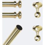 Boulet - kit de tringle � rideaux laiton poli verni 150cm diam. 20mm embout regency - fixation plafond ...