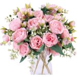 Bouquet de 4 pivoines artificielles en soie pour centres de table de mariage, dcoration de cuisine, ...