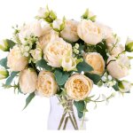 Bouquet de pivoines artificielles en soie, 4 pices, pour centre de table de mariage, dcoration de cuisine, ...