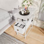 Bout de canap� - table d'appoint - 1 tiroirs - 60x30x62cm - avec multiprise int�gr�e - design moderne ...