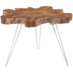 Now's home - bout de canap en teck et pied en aluminium