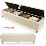 Bout de lit 145x38x46cm coffre rangement cach� solide et �l�gant rembourr� pour le salon la chambre meuble ...