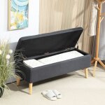 Bout de lit coffre caché rembourré multifonction style moderne et minimaliste 110x39x45cm pour salon ... Bout de lit coffre caché rembourré multifonction style moderne et minimaliste 110x39x45cm pour salon ...