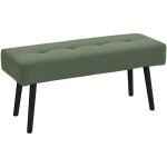 Bout de lit - homcom - rembourr� - en velours c�tel� et pieds en acier noir - charge 220 kg - 100 x 36 ...