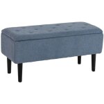 Bout de lit rembourré convertible en lit - banc coffre avec stockage intégré, couvercle rabattable - ... Bout de lit rembourré convertible en lit - banc coffre avec stockage intégré, couvercle rabattable - ...