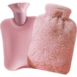 Bouteille d'eau chaude avec couverture , sac  eau chaude de flacon d'eau chaude de 2 litres avec couvercle ...