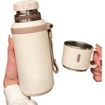Bouteille d'eau portable - 8, 5 x 8, 5 x 23 cm, acier inoxydable, isotherme, thermos, bouteille de sport ...