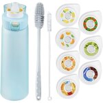 Bouteille d'eau de sport universelle avec 7 jeux de capsules aromatiques, goupillon et dosettes parfum�es. ...