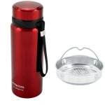 Bouteille d'eau thermos � double paroi en acier inoxydable, tasse de voyage (rouge)
