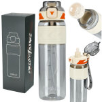 Bouteille d'eau tritan 1000 ml avec verre doseur - blanche