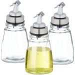 Bouteille � huile, 3 pi�ces, flacon herm�tique, doseur anti - goutte, en verre rechargeable, transparente ...