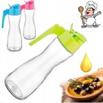 Bouteille d'huile d'olive en verre de 275 ml, avec poign�e et couvercle pour huile et vinaigre.