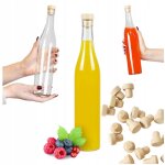 Bouteille rosa 500 ml en verre avec bouchon de li�ge pour liqueurs, vin, jus de fruits 0, 5 l