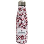 Bouteille de transport isotherme 50cl fleurs roses et inscription  merci ma�tresse
