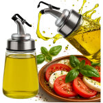 Bouteille en verre avec bec verseur, distributeur de 200 ml pour sauces, sirops, huile d'olive, vinaigre ...