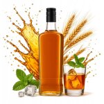 Bouteille en verre jack walker 700 ml avec bouchon pour whisky, moonshine, vin, jus