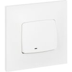 [jamais utilis] bouton poussoir 6a avec voyant lumineux complet - neptune - blanc - legrand