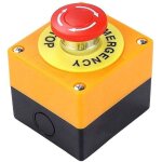 Bouton - poussoir d'arrt d'urgence  champignon rouge, avec 1 contact normalement ouvert (no) et 1 contact ...