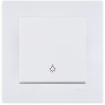 Bouton poussoir blanc 10a 250v avec cadre simple s�rie karell exen