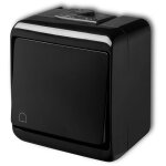 Bouton - poussoir 'sonnette' saillie ip54 noir karlik junior - 12whe - 4