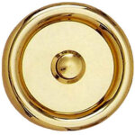 Bouton sonnette rond filaire laiton lisse