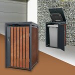 Ml - design - box pour 1 poubelle, 240l, 68x80x116, 3 cm, en acier / acier corten, anthracite / aspect ... Ml - design - box pour 1 poubelle, 240l, 68x80x116, 3 cm, en acier / acier corten, anthracite / aspect ...