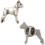 Boxer, boxer ii - broche chien plaque argent, pingle lgante, bijoux de revers de la marque art - ...