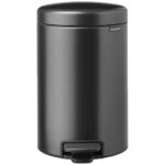 Brabantia newicon poubelle � p�dale gris confident 12 litres