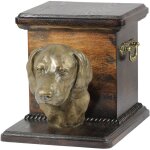 Braque de weimar - une urne pour les cendres de chien avec une statuette, une urne lgante pour un chien, ...