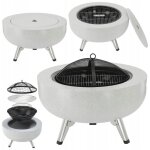 Brasero, foyer 3 en 1 de 64, 5 cm avec grille de 43, 5 cm et pare - �tincelles