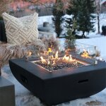 Modeno - brasero à gaz aurora pour extérieur, brasero en béton gfrc, salon de jardin avec surface mate ... Modeno - brasero à gaz aurora pour extérieur, brasero en béton gfrc, salon de jardin avec surface mate ...