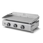 Plancha silvia evo 3 feux plaque inox de 67 x 34 cm - 3 brleurs - grille de rchauffement - piezo intgr ...