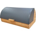 Briebe bb1162 boîte à pain en bois de bambou couvercle coulissant, bread box conserver painen gris Briebe bb1162 boîte à pain en bois de bambou couvercle coulissant, bread box conserver painen gris