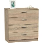 Briebe nova commode chambre, chiffonnier meuble de rangement avec 4 tiroirs, 78x74x40 cm bois Briebe nova commode chambre, chiffonnier meuble de rangement avec 4 tiroirs, 78x74x40 cm bois